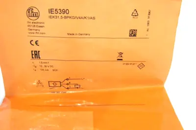 NEW IFM EFECTOR IEK31,5-BPKG/V4A/K1/AS SENSOR IE5390