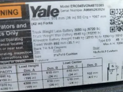 Used 2021 YALE ERC045VG Misc Forklifts Illinois US | Somerset Equipment Sales #1542814