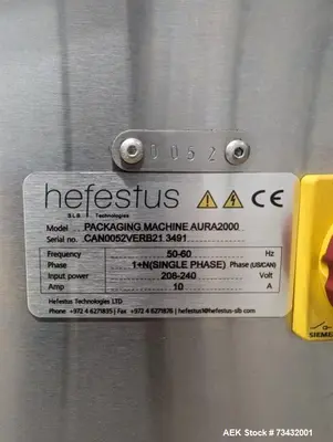 Used Hefestus Aura 2000 Cannabis Pre-Roll, Fill & Seal Machine – 1800 Cones/Hour with Checkweigher & Tip Folding