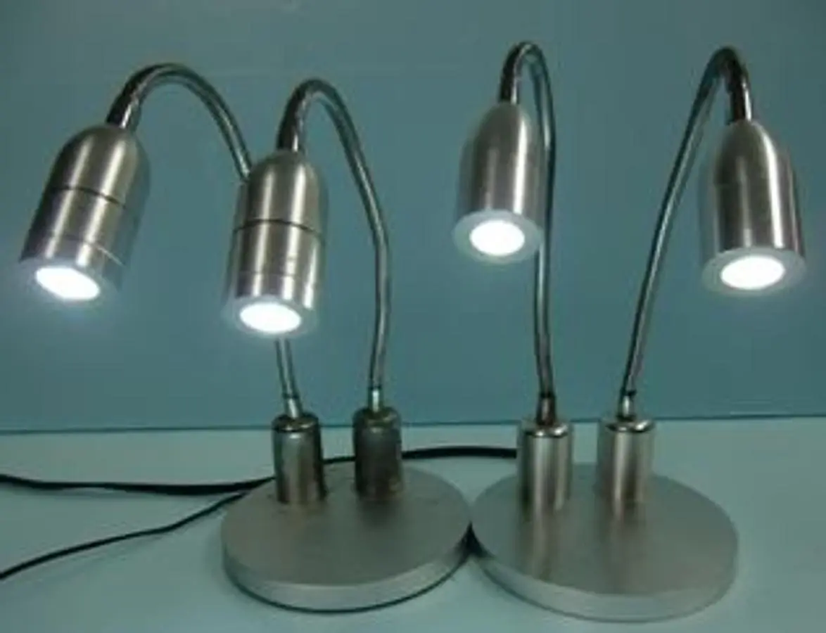 QTY. 2. L.E.D. DESK LAMP BRUSHED ALUMINUM BASE 5 &...