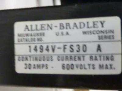USED ALLEN BRADLEY 1494V-DS30 SER A