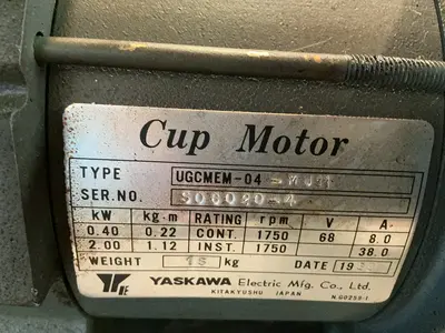 Used 1980 YASKAWA UGCMEM04MU11 Motors (misc) Ohio US | HGR 24 #1319702