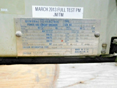 Used GE VB 7.2-500-3 Circuit Breakers Ohio US | Equipment Recovery Corp. #1330533