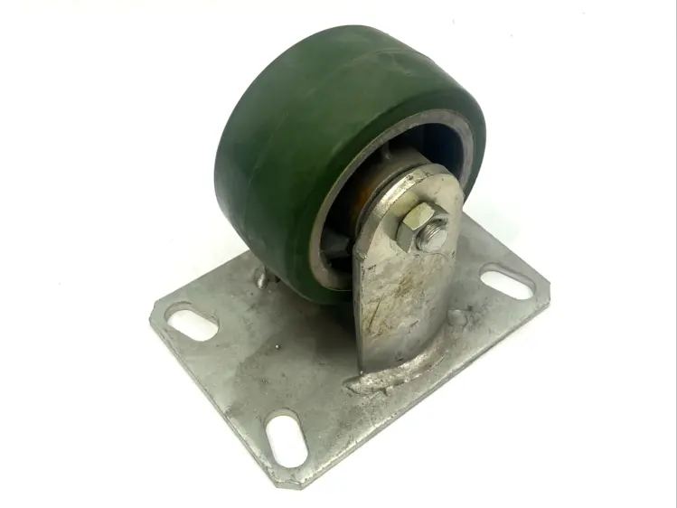 Used ALBION 4" X 2" FLAT CASTER WHEEL GREEN Casters Michigan US | Maverick Industrial Sales #1091511