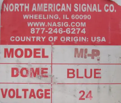 NEW NORTH AMERICAN SIGNAL MIP LIGHT BLUE 24V MIP-24B