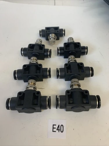 Pneumadyne Flow Control  Valve Inline 3/8 Part #CPFC375 (Lot Of 7) Fast Shipping