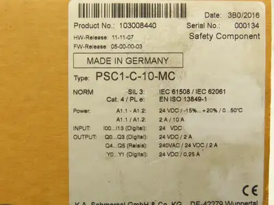 Schmersal PSC-C-10-MC Programmable Modular Safety Controller 24 VDC 14 Inputs