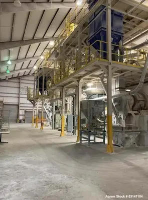 Used ANIVI 8’ x 15’ Ball Mill Grinding System – 370 HP Drive, Air Classifier & Dust Collection, Complete Zircon Milling Plant