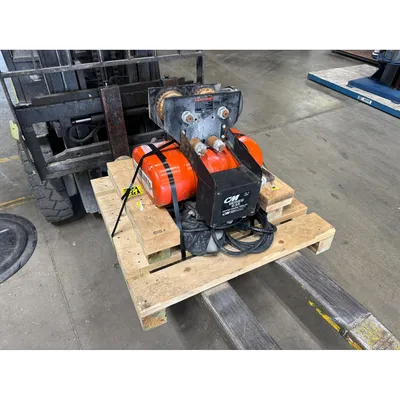 Used 2 Ton CM Series 635 Lodestar Electric Chain Hoist with Motor Driven Trolley