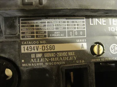 ALLEN BRADLEY 1494V-DS60 DISCONNECT SWITCH