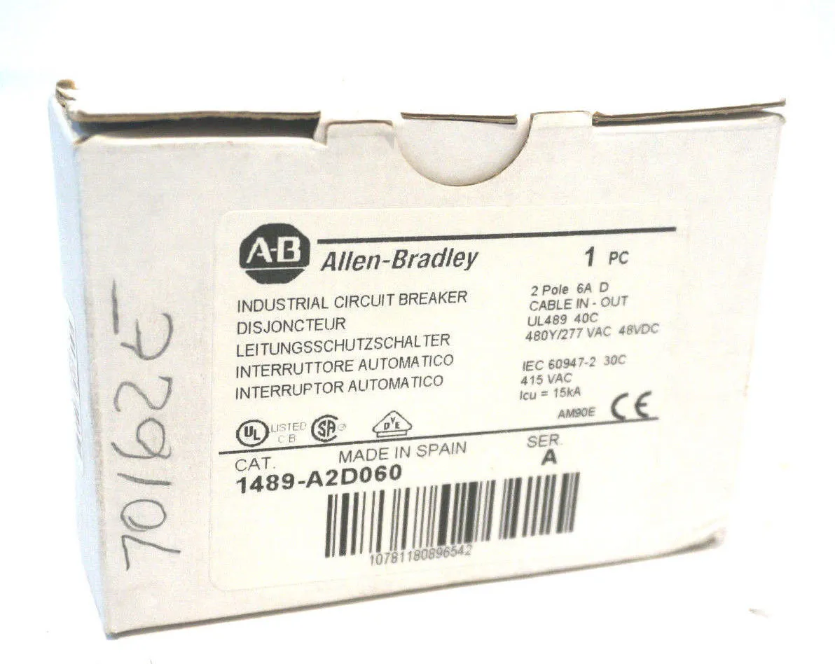 NEW ALLEN BRADLEY 1489-A2D060 CIRCUIT BREAKER SER.A 1489A2D060