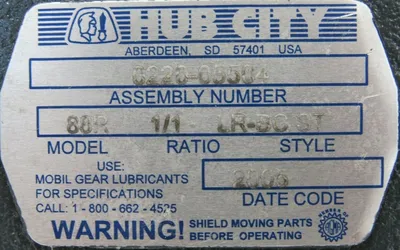 NEW HUB CITY 0220-05504 GEAR BOX MODEL 80R 1:1 LR-BCST 022005504