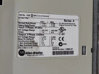 USED Allen-Bradley 20BD8P0A0AYNANA0