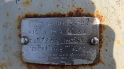 USED WORTHINGTON D-1011 4X6-6 CENTRIFUGAL PUMP