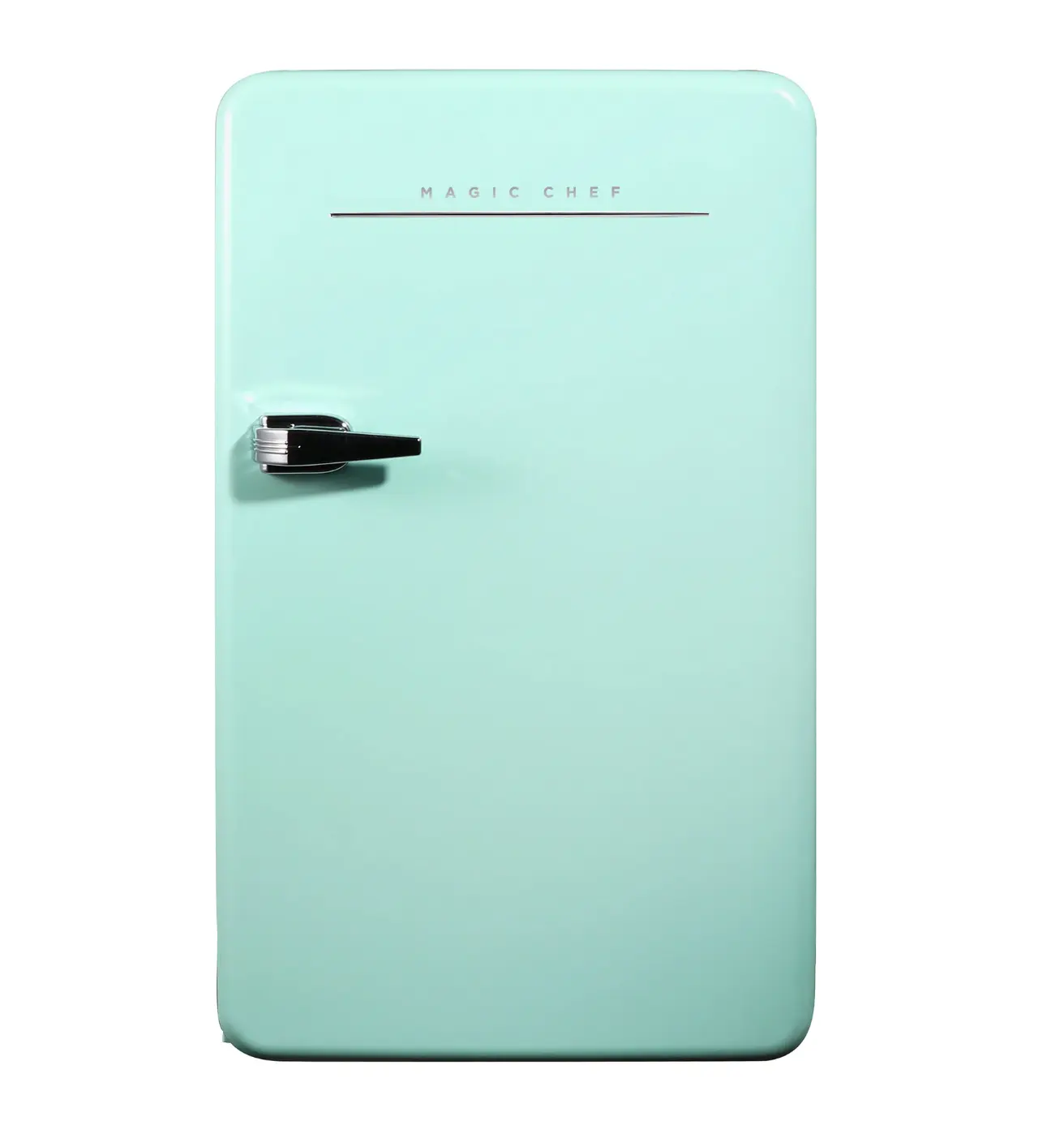 Magic Chef 3.2 CU. FT. RETRO MINI REFRIGERATOR IN MINT GREEN, WITHOUT FREEZER