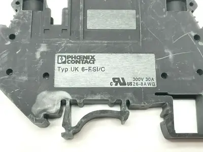UK 6-FSI/C TCP 0,5A | Phoenix Contact UK 6-FSI/C Terminal Block w/ TCP 0,5A Circuit Breaker - Used