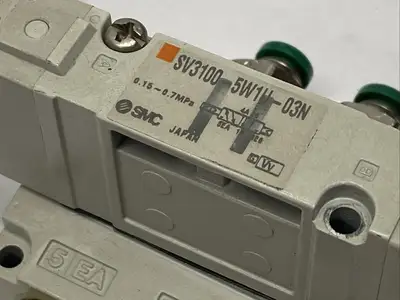 SV3100-5W1U-03N | SMC  Pneumatic Solenoid Valve w/ Subplate 24VDC - Used