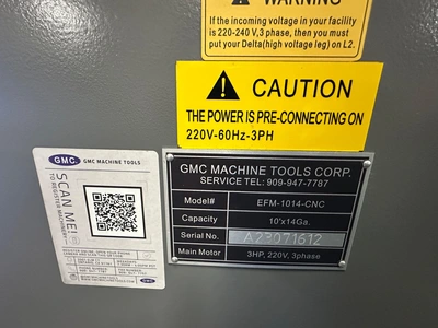 2023 GMC EFM-1014CNC FOLDING MACHINES | Wheeler Machinery Sales (17)