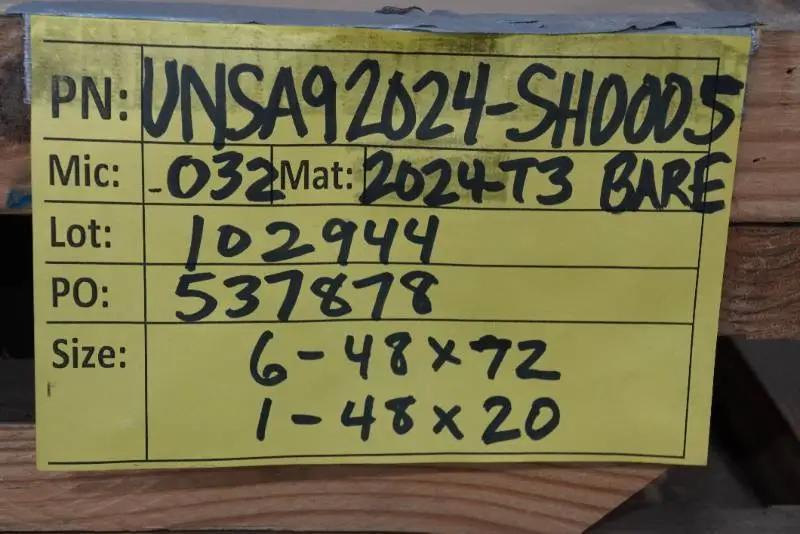 2024-T3 Sheet Metal - .032" - 100+ Sq Ft