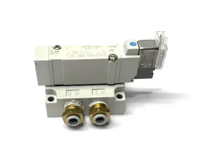 SY5140R-5MZ-02 | SMC  Solenoid Valve & Base 1/4" NPT - Used