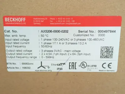 NEW BECKHOFF AX520600000202