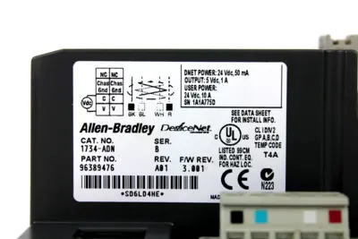 Allen Bradley 1734-ADN Ser. B Rev. A01 DeviceNet Point I/O 96389473