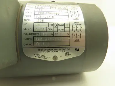 Boston Gear ACUT-B AC Motor.17Hp 1750 RPM 230/460V 3PH 42CZ C-Face Frame