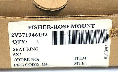 NEW FISHER 2V371946192 SEAT RING 6X4