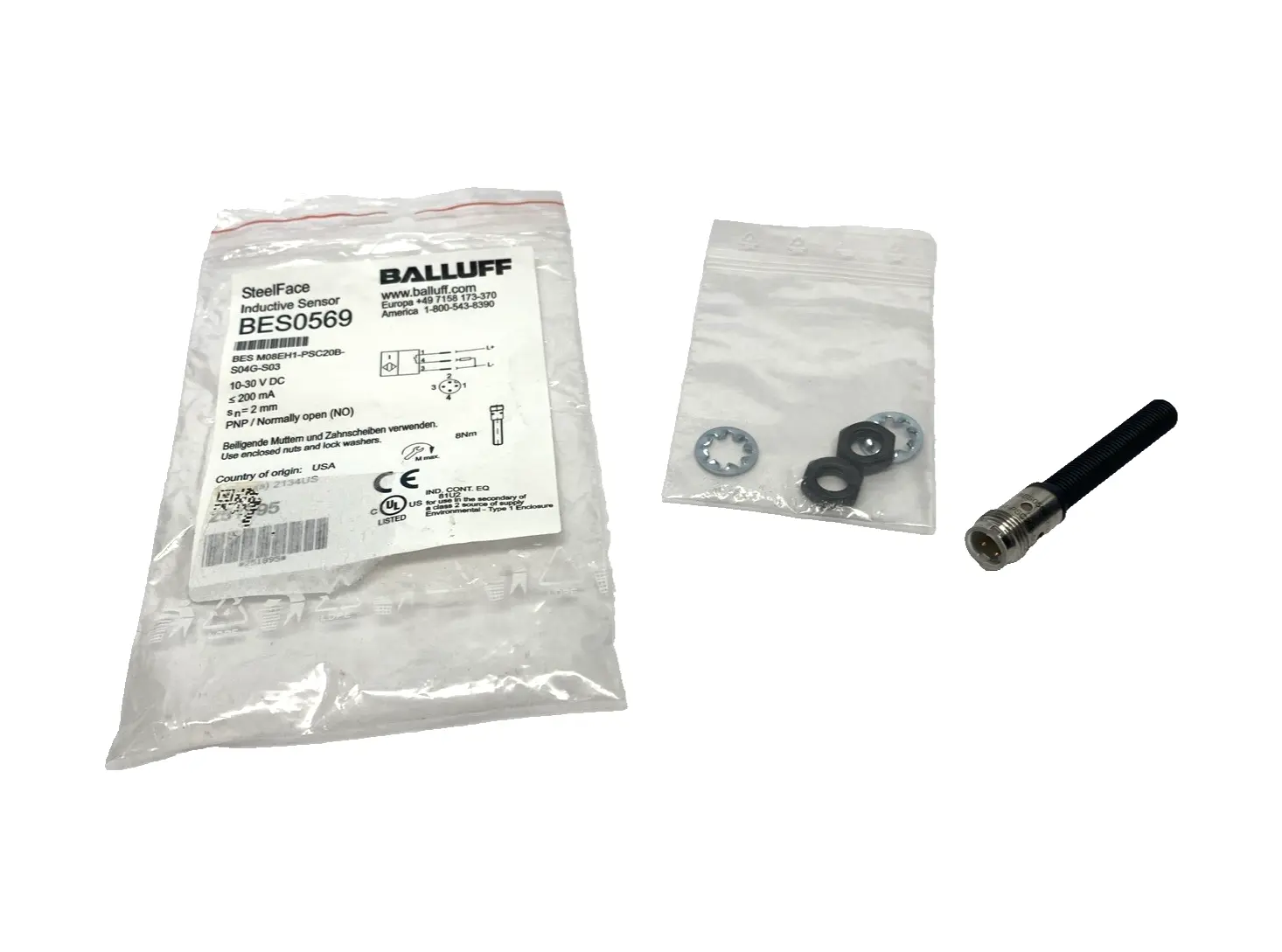 BES M08EH1-PSC20B-S04G-S03, BES0569 | Balluff BES0569 SteelFace Inductive Sensor BES M08EH1-PSC20B-S04G-S03 - New Other