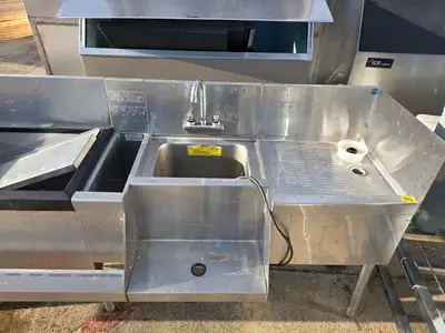 Used Perlick Used 108" Perlick Back Bar Undercounter sink - SB2 - SS369 Underbar Equipment Illinois US | Falcon Restaurant Supply #1373782
