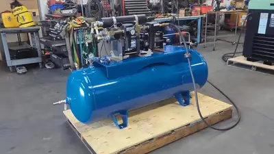 Haskel 8AGD-2 Single Stage Double Action Gas Booster with 80 Gallon Tank