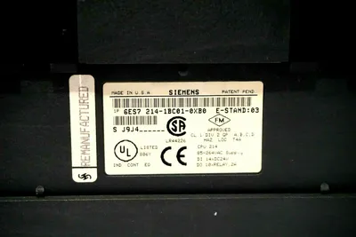 USED SIEMENS 6ES7-214-1BC01-0XB0 CPU MODULE 6ES72141BC010XB0