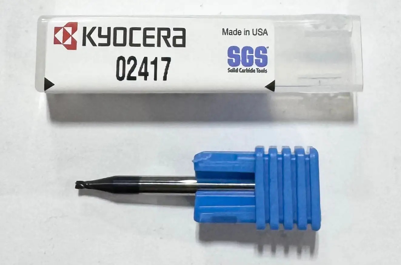 Kyocera .056" Carbide End Mill 4 Flute TA Coating 30 Deg Helix