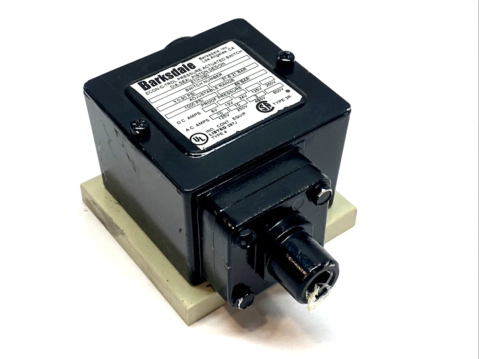 USED BARKSDALE ECON-O-TROL PRESSURE/VACUUM SWITCH 0-90 PSI