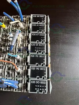 USED B&R X20 AT 2222 PLC MODULE W/ X20 BR 9300, X20 AI 4622, X20 PD 0011, X20 PD 0012