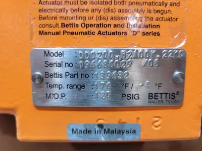Used BETTIS DD0200.B2A00K.22K0 Rotary Actuators British Columbia CA | Lenmark #1489158