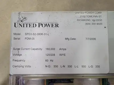 USED UNITED POWER CORP. SPD3-S2-080K-31-L