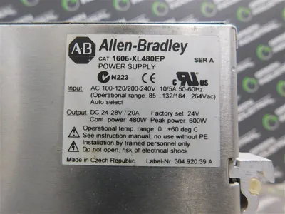 Allen Bradley 1606-XL480EP Power Supply Ser. A 24-28V / 20A Output Used