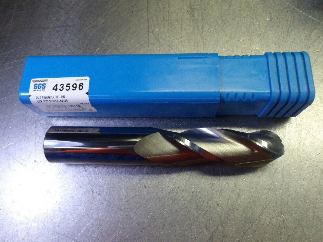 Kyocera/SGS 25mm 3 Flute Carbide Ballnose Endmill 25mm Shank 43596 (LOC336)