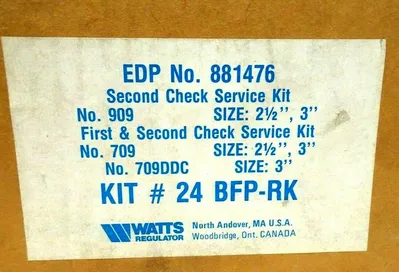 NEW WATTS BFP-RK SECOND CHECK SERVICE KIT #24 881476 BFPRK