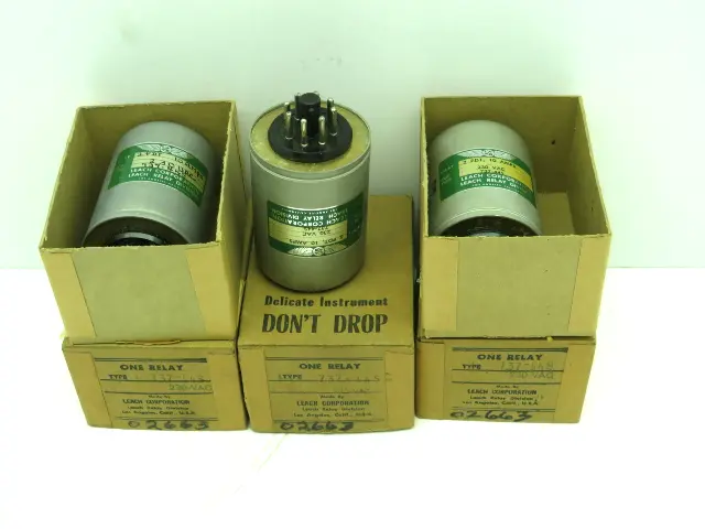 Leach 737-44S Relay 2PDT 10 Amp 8-Pin 230VAC Coil Lot of 3