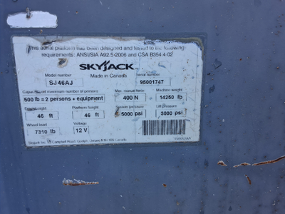 USED 2016 Skyjack SJ46AJ