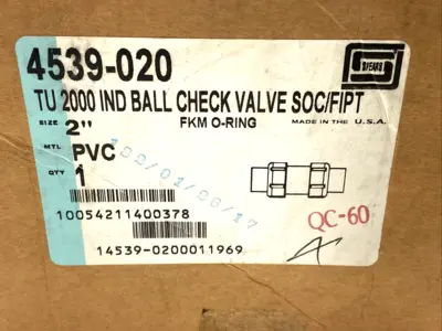 4539-020 | Spears  TU 2000 IND Ball Check Valve SOC/FIPT 2" PVC - New Other