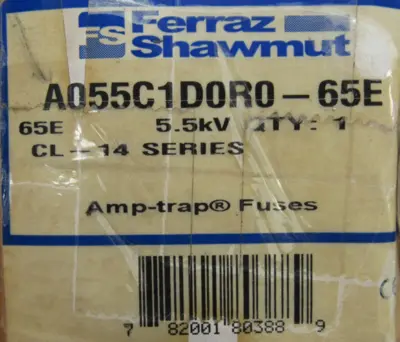 NEW FERRAZ SHAWMUT A055C1D0R0-65E FUSE 5.5KV A055C1D0R065E