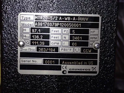 USED GRUNDFOS MTR205/2 AWBAHUUV