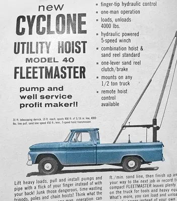 Used CYCLONE UTILITY HOIST MODEL 40 FLEET MASTER PUMP AND WELL SERVICE RIG Service & Utility Trucks Pennsylvania US | East West Machinery & Drilling #1417293