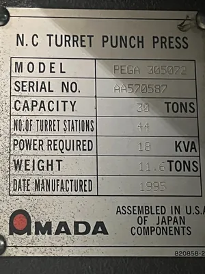 USED 1995 AMADA PEGA 357