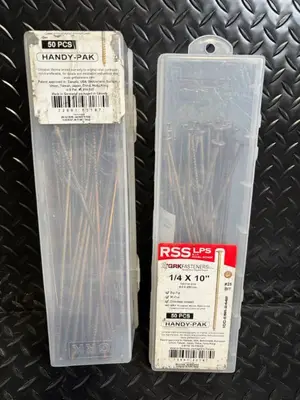 GRK Fasteners Handy-Pak 1/4 x 10 in Nails - 50 Pcs, #25 Bit - 2 Boxes
