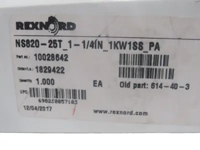 NEW REXNORD 10028642 MOLDED SPLIT SPROCKET NS620-25T_1-1/4IN_1KW1SS_PA