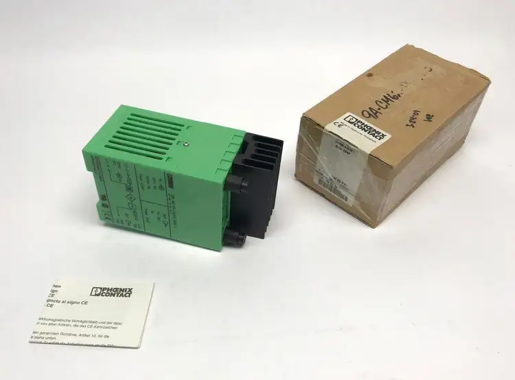 New | in-Stock PHOENIX CONTACT DIN RAIL MOUNT, 120VAC, 5V DC POWER SUPPLY MODULE AC/DC Power Supplies | Maverick Industrial Sales #1107110